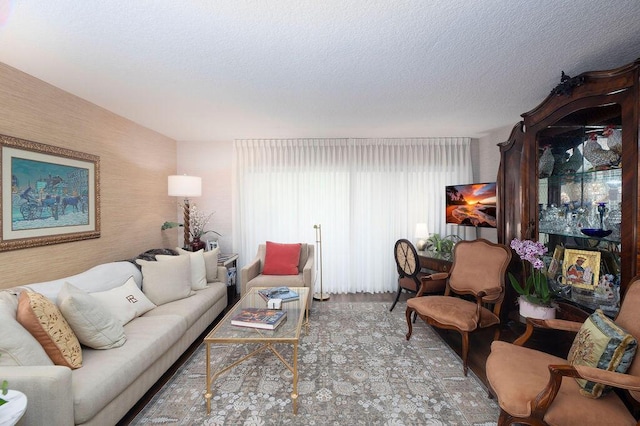 157 Capri D, Delray Beach, FL 33484 - living room with a textured ceiling