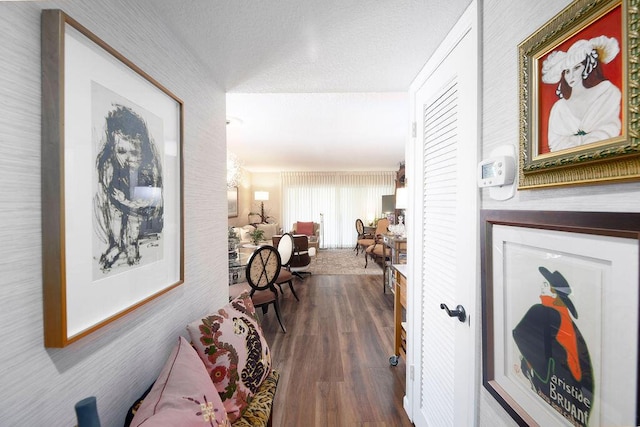 157 Capri D, Delray Beach, FL 33484 - hall featuring dark wood-style flooring