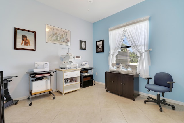 3429 SW Catskill Dr, Port Saint Lucie, FL 34953 - office area with baseboards and light tile patterned flooring