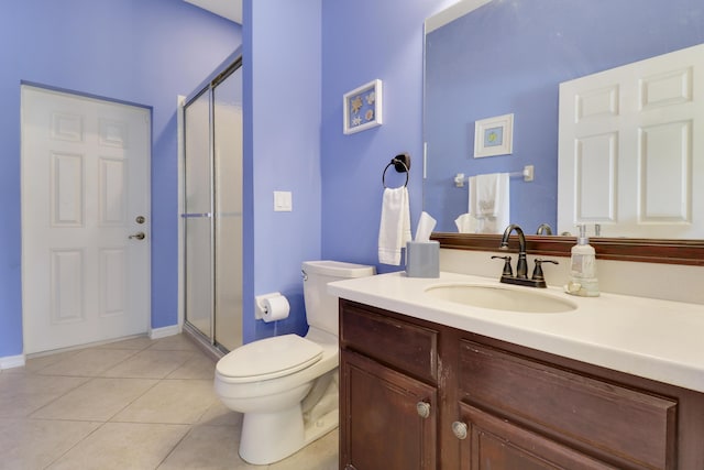 3429 SW Catskill Dr, Port Saint Lucie, FL 34953 - bathroom with a stall shower, vanity, and tile patterned flooring