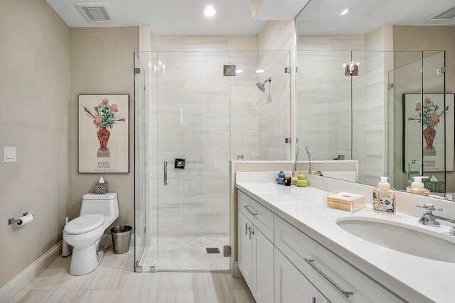 391 Isle Ct, Palm Beach Gardens, FL 33418 - full bath featuring vanity, a stall shower, and recessed lighting