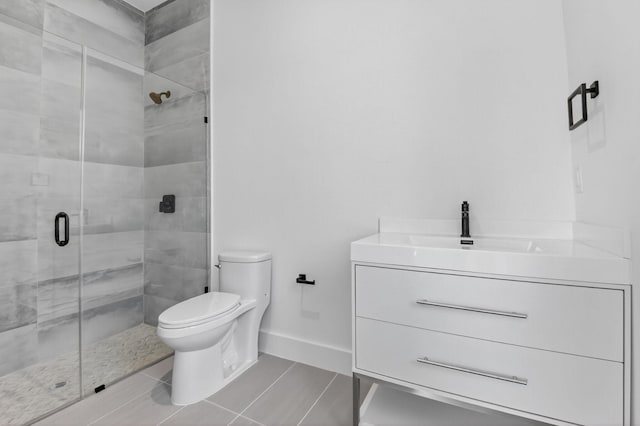 3920 Espan Ct, Palm Springs, FL 33461 - full bathroom featuring vanity, a stall shower, and tile patterned flooring