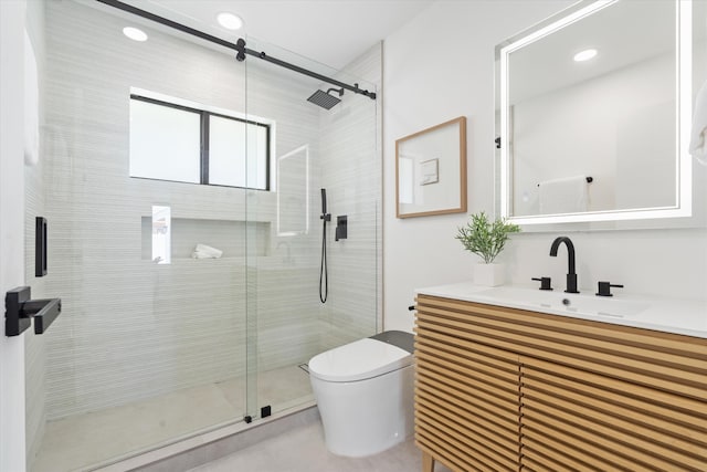 3701 NW 8th St, Delray Beach, FL 33445 - bathroom with toilet, a shower stall, and vanity
