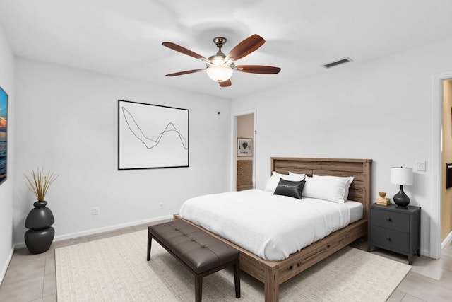 2765 Ashley Dr W Unit C, West Palm Beach, FL 33415 - bedroom featuring light tile patterned flooring and ceiling fan