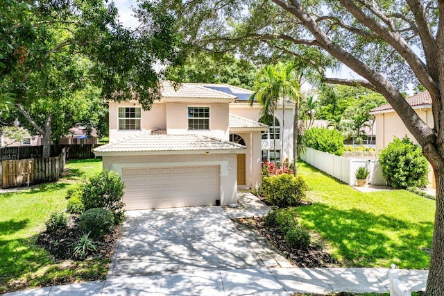 3995 Majestic Palm Way, Delray Beach, FL 33445 - view of front of house featuring stucco siding, driveway, a tiled roof, and a garage