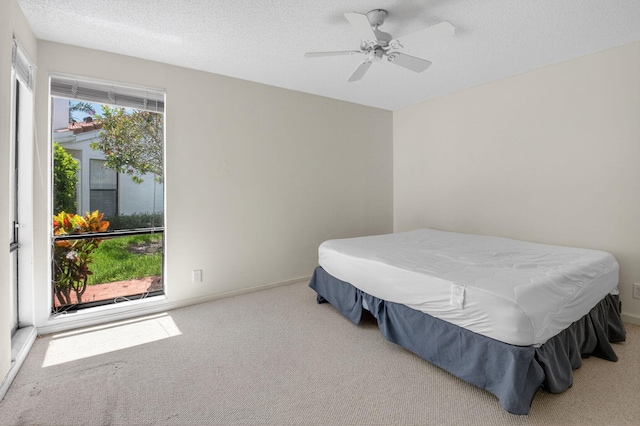 19630 Sawgrass Cir Unit 2901, Boca Raton, FL 33434 - carpeted bedroom with a textured ceiling and ceiling fan