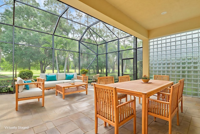 10479 SW Visconti Way, Port Saint Lucie, FL 34986 - view of patio featuring outdoor lounge area and a lanai