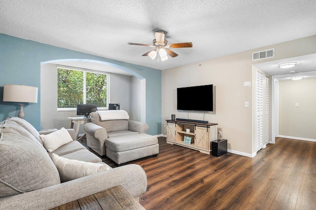 800 Scotia Dr Unit 102, Hypoluxo, FL 33462 - living room with wood finished floors, a ceiling fan, an office area, and a textured ceiling