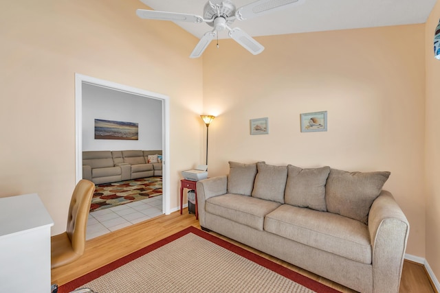 4386 SE Scotland Cay Way, Stuart, FL 34997 - living area with wood finished floors and ceiling fan