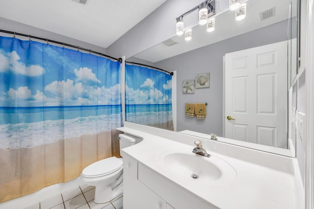 4386 SE Scotland Cay Way, Stuart, FL 34997 - full bathroom with toilet, vanity, tile patterned floors, and a shower with shower curtain