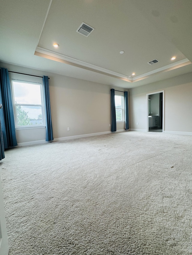 163 SW Pomeroy St, Stuart, FL 34997 - spare room with a raised ceiling, carpet flooring, recessed lighting, and baseboards