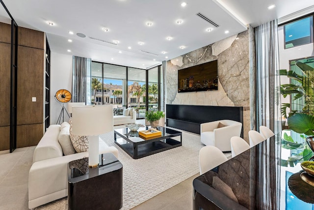 207 W Coconut Palm Rd, Boca Raton, FL 33432 - common area with a wall of windows and recessed lighting
