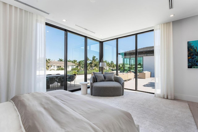 207 W Coconut Palm Rd, Boca Raton, FL 33432 - bedroom featuring floor to ceiling windows and access to exterior