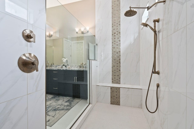 8650 SW Felicita Way, Port Saint Lucie, FL 34987 - full bath featuring vanity and tiled shower