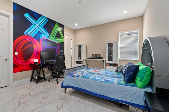 8650 SW Felicita Way, Port Saint Lucie, FL 34987 - bedroom with marble finish floors and recessed lighting