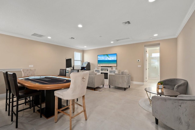 8650 SW Felicita Way, Port Saint Lucie, FL 34987 - dining area featuring recessed lighting and crown molding