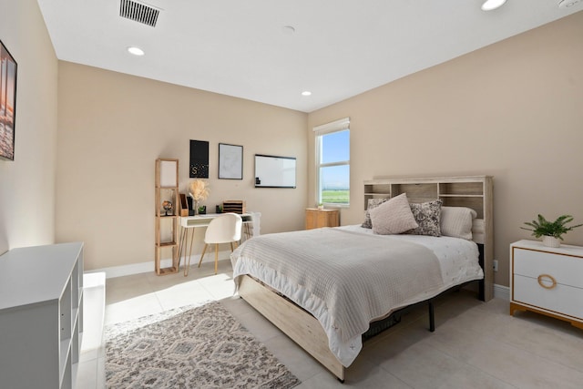 8650 SW Felicita Way, Port Saint Lucie, FL 34987 - bedroom featuring an office area, recessed lighting, and light tile patterned floors