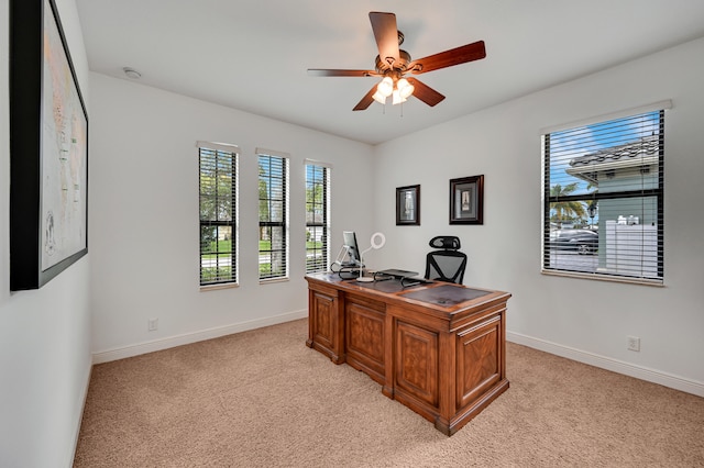 5857 NW Leghorn Ave, Port Saint Lucie, FL 34986 - office space featuring light colored carpet and a ceiling fan