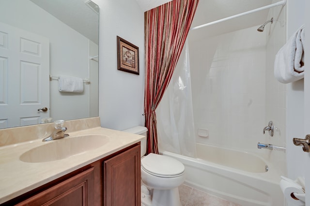 5857 NW Leghorn Ave, Port Saint Lucie, FL 34986 - full bath with shower / bath combination with curtain, vanity, and tile patterned flooring