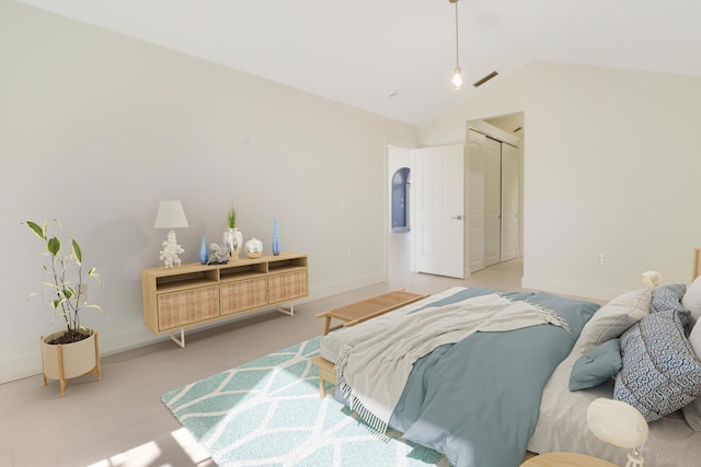 1365 Wilderness Rd, West Palm Beach, FL 33409 - bedroom featuring lofted ceiling and a closet