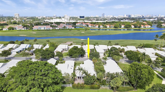 1365 Wilderness Rd, West Palm Beach, FL 33409 - view of urban area with a large body of water, a golf course, and property parcel outlined