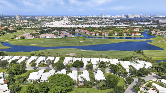 1365 Wilderness Rd, West Palm Beach, FL 33409 - aerial view of property's location featuring city skyline, a nearby body of water, and nearby suburban area