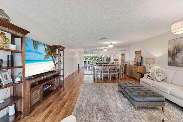 1320 NW 20th Ave Unit 202, Delray Beach, FL 33445 - living room featuring wood finished floors and a textured ceiling