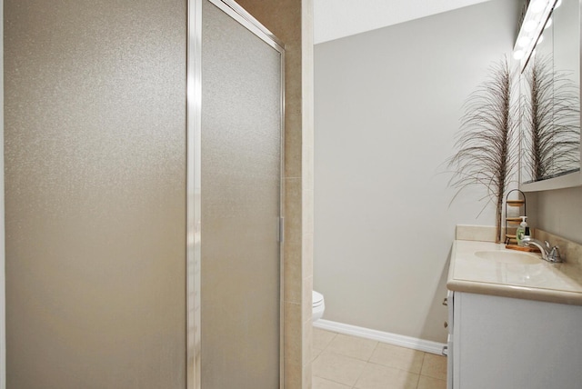 3283 SE W Snow Rd, Port Saint Lucie, FL 34984 - bathroom featuring vanity, a shower stall, and tile patterned floors