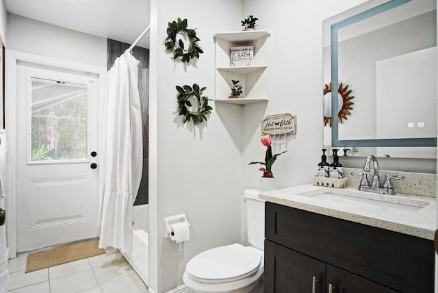3283 SE W Snow Rd, Port Saint Lucie, FL 34984 - full bath with vanity, shower / bath combination with curtain, and tile patterned flooring