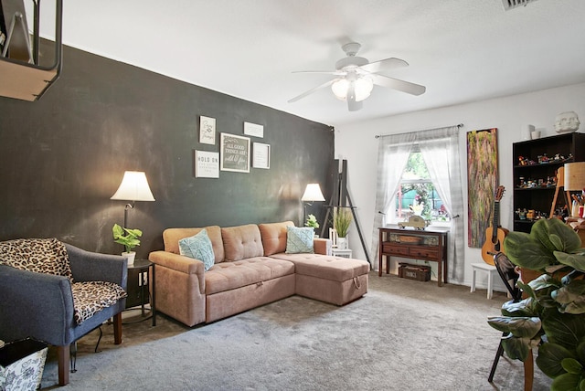 3283 SE W Snow Rd, Port Saint Lucie, FL 34984 - carpeted living area with a ceiling fan