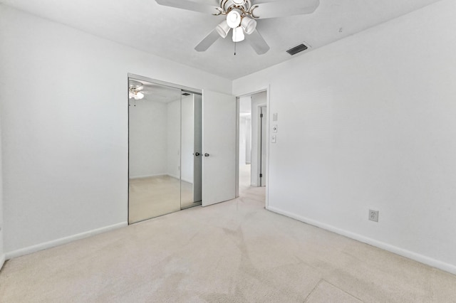 436 Santa Anna Dr, Palm Springs, FL 33461 - unfurnished bedroom with carpet, a closet, and a ceiling fan