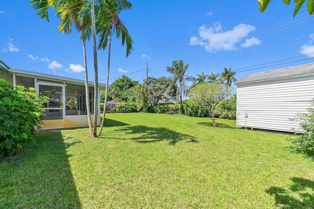 436 Santa Anna Dr, Palm Springs, FL 33461 - view of green lawn featuring a sunroom