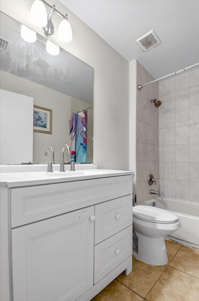 3 Ripley Way, Boynton Beach, FL 33426 - bathroom with tile patterned floors, vanity, and shower / bath combination with curtain