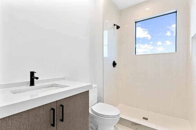12870 Crane Xing, Palm Beach Gardens, FL 33412 - full bathroom with a tile shower, vanity, and marble look tiles