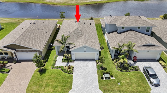 5697 Graceful Way, Delray Beach, FL 33484 - aerial view of property and surrounding area with a nearby body of water