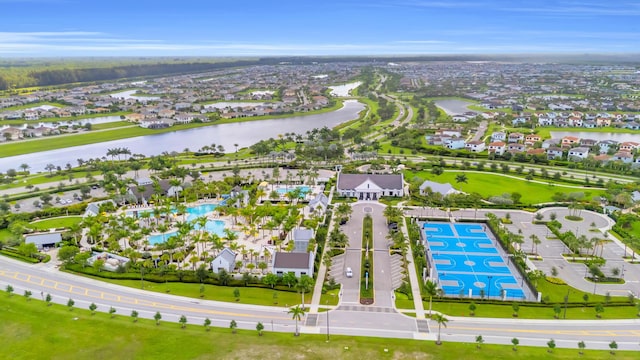 15187 Goldfinch Cir, Westlake, FL 33470 - aerial perspective of suburban area with a large body of water and a pool