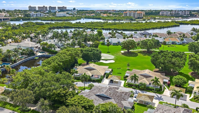 3596 Freshwater Dr, Jupiter, FL 33477 - aerial perspective of suburban area with a nearby body of water