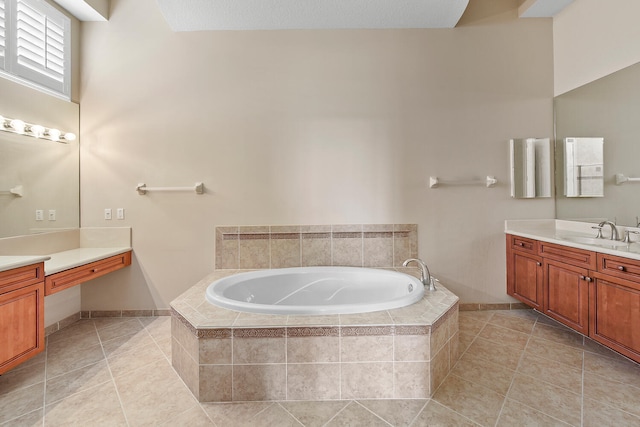 9724 Via Grandezza, Wellington, FL 33411 - full bathroom featuring a bath, vanity, and tile patterned floors