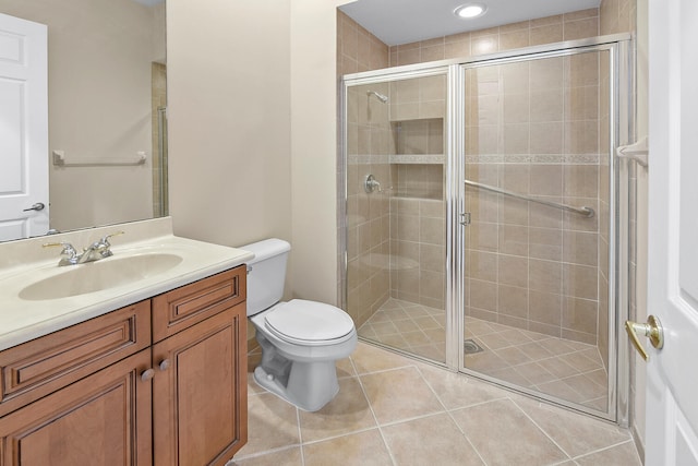 9724 Via Grandezza, Wellington, FL 33411 - full bathroom with vanity, a stall shower, and tile patterned floors