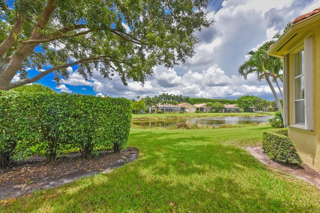 9724 Via Grandezza, Wellington, FL 33411 - view of grassy yard featuring a water view