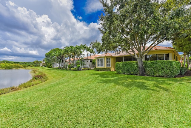9724 Via Grandezza, Wellington, FL 33411 - view of grassy yard with a water view