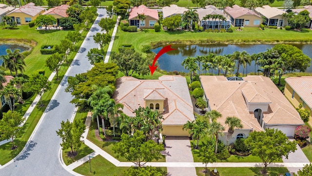 9724 Via Grandezza, Wellington, FL 33411 - aerial view of residential area featuring a nearby body of water