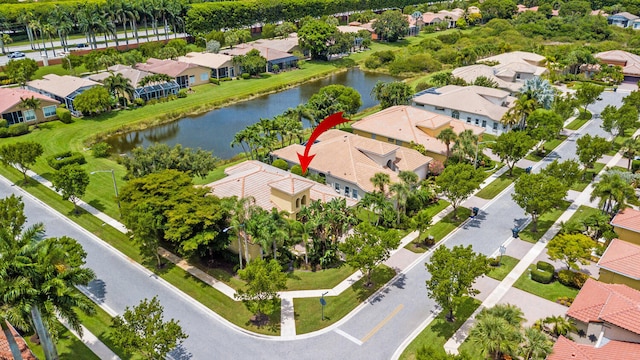 9724 Via Grandezza, Wellington, FL 33411 - aerial perspective of suburban area with a nearby body of water