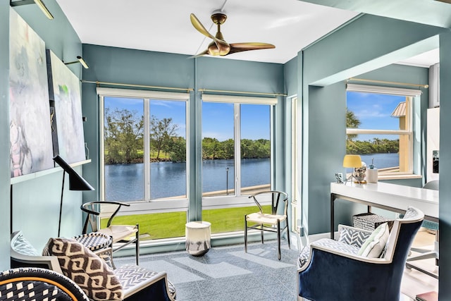 2 Colonial Club Dr Unit 203, Boynton Beach, FL 33435 - sunroom / solarium featuring a water view