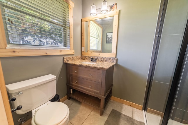1450 SW 28th St, Okeechobee, FL 34974 - bathroom with vanity, tile patterned flooring, and a chandelier