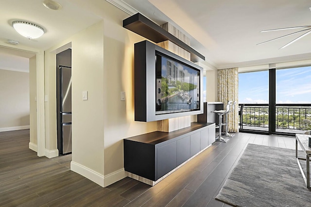 2001 N Ocean Blvd Unit 1804, Boca Raton, FL 33431 - living area featuring dark wood-type flooring and floor to ceiling windows