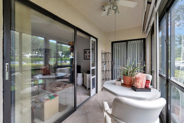 15401 Pembridge Ave Unit 9, Delray Beach, FL 33484 - sunroom / solarium featuring ceiling fan and healthy amount of natural light
