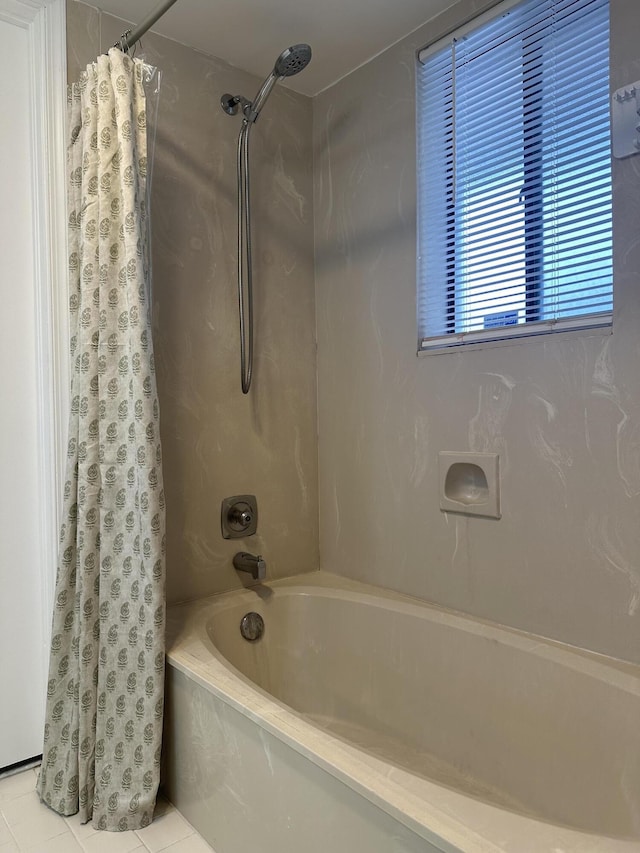 5917 Via Vermilya Unit 306, Lake Worth, FL 33462 - bathroom with shower / bath combo with shower curtain and tile patterned flooring