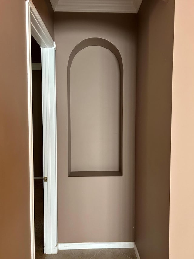 9916 E Tallyrand Dr, Lake Worth, FL 33467 - corridor with crown molding and baseboards