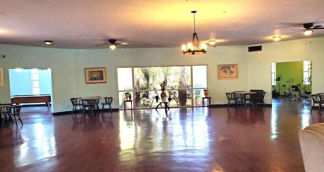 2200 Springdale Blvd Unit 306, Palm Springs, FL 33461 - miscellaneous room with ceiling fan, dark wood-style floors, and a chandelier